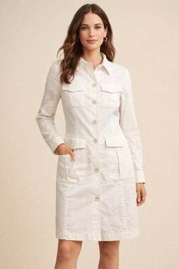 Banana Republic Stretch Linen Blend Utility Safari Shirt Mini Dress Size 2